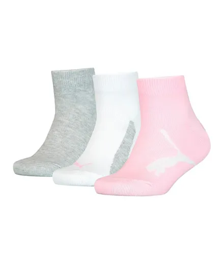 PUMA 3 Pack Quarter Length Socks - Multicolor
