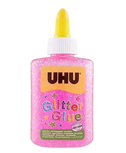 UHU Glitter Glue Pink Bottle - 88.5ml