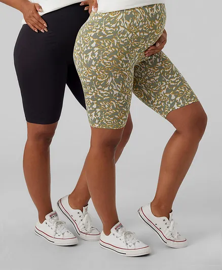 Mamalicious 2 Pack High Rise Maternity Shorts - Multicolor