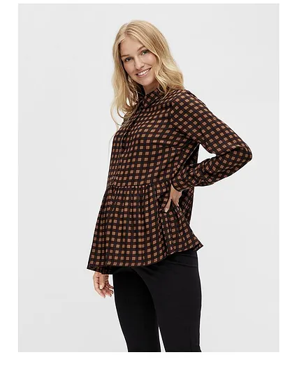 Mamalicious 2 in 1 Maternity Shirt - Brown