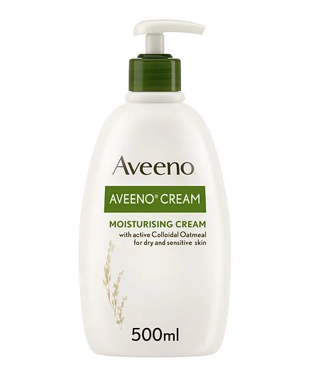 Aveeno Fragrance-Free Moisturizing Body Cream, 500mL 24hr Hydration for Dry & Sensitive Skin with Colloidal Oatmeal