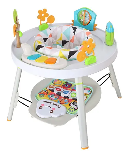 Teknum 4 In 1 Activity Jumper/Feeding Chair/Drawing Table/Playing Station - White