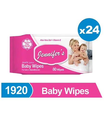 Jennifer's Baby Wipes Pack of 24 - 1920 Pieces