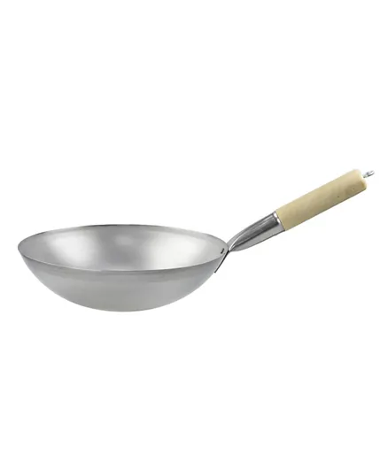 Chefset Chinese Wok Silver - 30cm