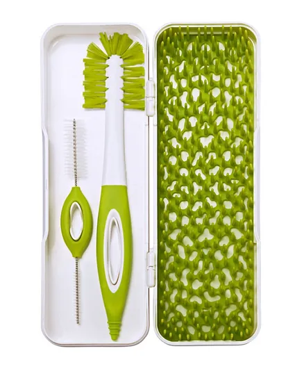 Boon Trip Travel drying Rack & Bottle Cleaning Brushes - Green