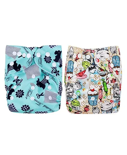 Star Babies Reusable Diaper Multicolor and Blue - Buy 1 Get 1