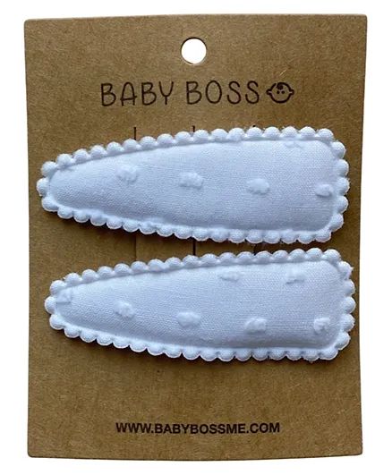 Baby Boss ME Hair Clips White - 2 Pieces