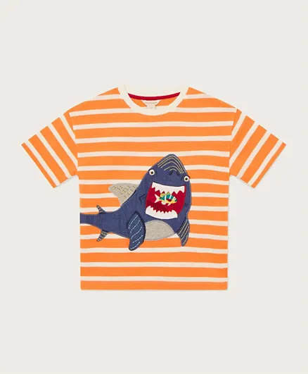 Monsoon Children Shark Embroidered T-Shirt - Multicolor