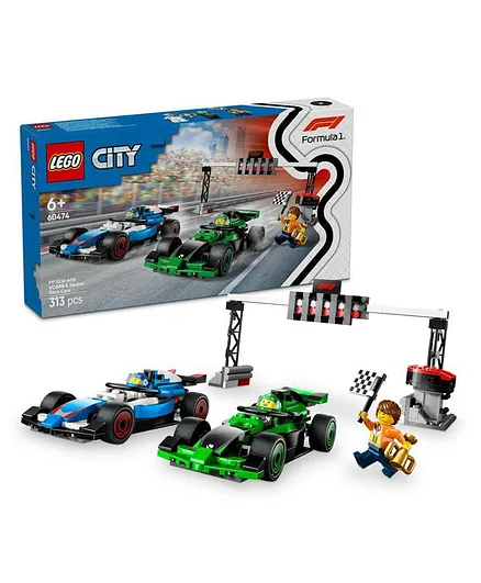 LEGO City F1 Grid with VCARB & Sauber Race Cars Toy Vehicle Set 60474 ...