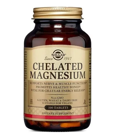 SOLGAR Chelated Magnesium - 100 Tablets