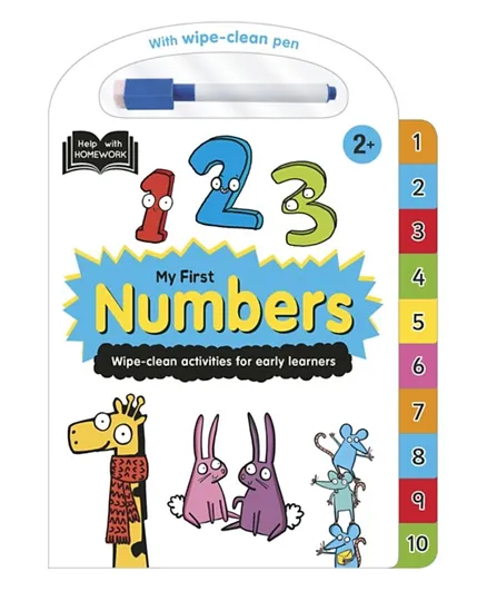 Help With Homework My First Numbers Tabbed Wipe-clean - English