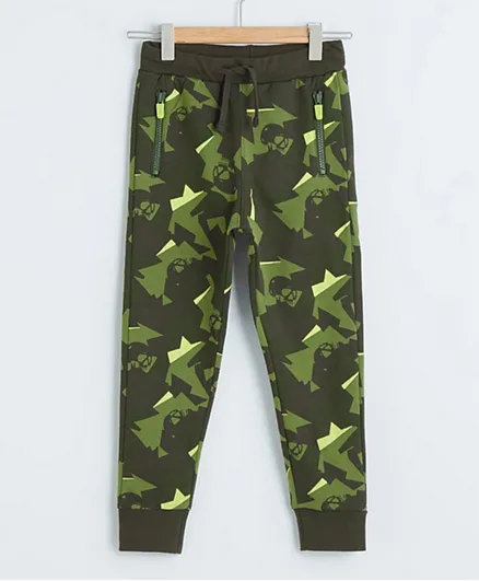 LC Waikiki Printed Jogger Sweatpants - Green