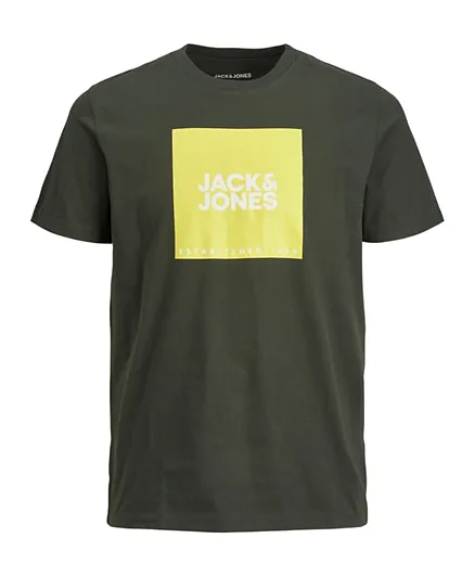 Jack & Jones Junior Graphic Logo T-Shirt - Olive Green