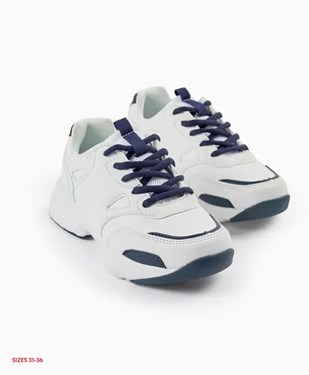 زيبي - حذاء تدريب مانع للانزلاق - أبيض وأزرق بحري