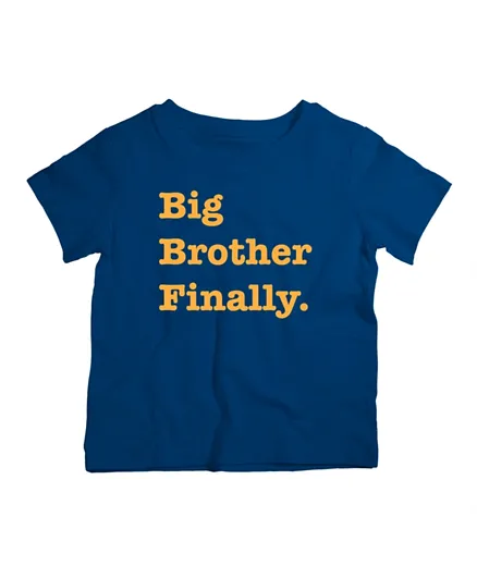 Twinkle Hands Big Brother Finally T-Shirt - Blue