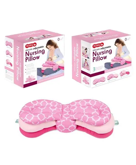 iBABY 3-in-1 Adjustable Nursing Pillow - Pink