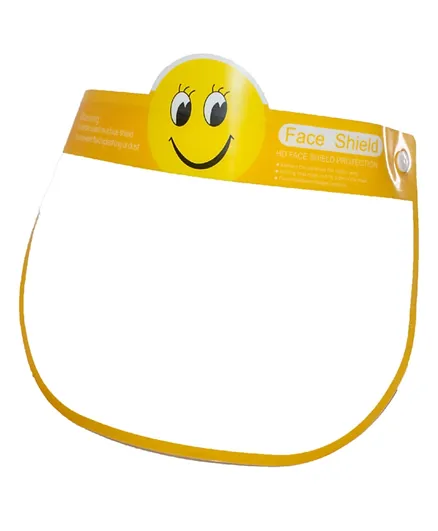 قناع واقي كامل للوجه للأطفال من تالابيتي - مضاد للبصق وغطاء أمان واقٍ للوجه المبتسم - أصفر