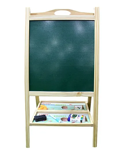 Factory Price Double Sided Magnetic Wooden Easel Board With Drawing Accessories - 4 Pieces