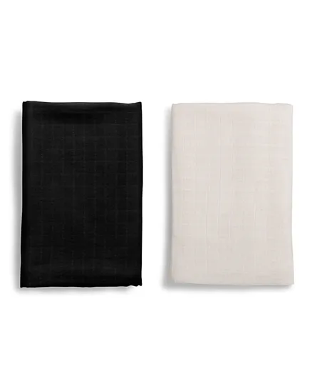 Anvi Baby Organic Bamboo Swaddle Black and White - Pack of 2