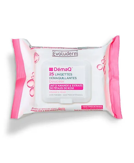 Evoluderm Make Up Remover Wipes - 25 Pieces