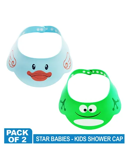 Star Babies Shower Cap Pack of 2 Green and Blue
