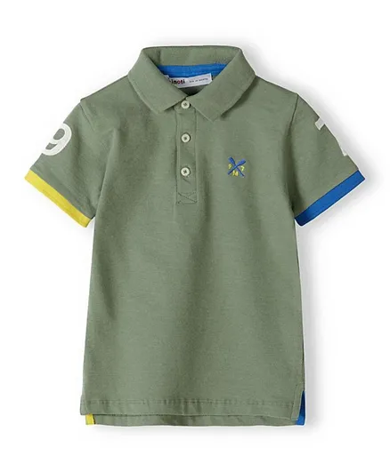 Minoti Pique Short Sleeve Polo T-Shirt - Olive