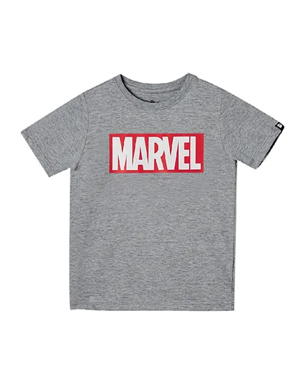 The Souled Store Official Marvel Logo T-Shirt - Grey