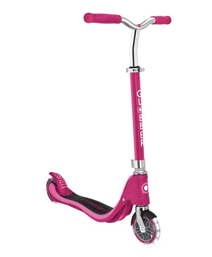Globber Flow 125 Lights 2 Wheel Scooter For Kids And Teens - Ruby