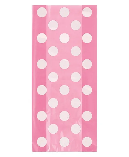Unique  Polka Dot Cello Bags Pack of 20 - Pink