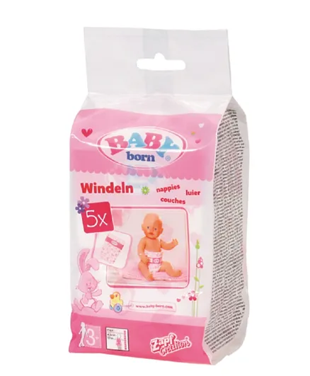 Baby Born Diapers for Doll - Pink