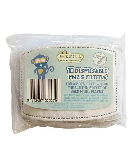 Jack n' Jill Kids Disposable Pm 2.5 Filters Pack - Pack of 10