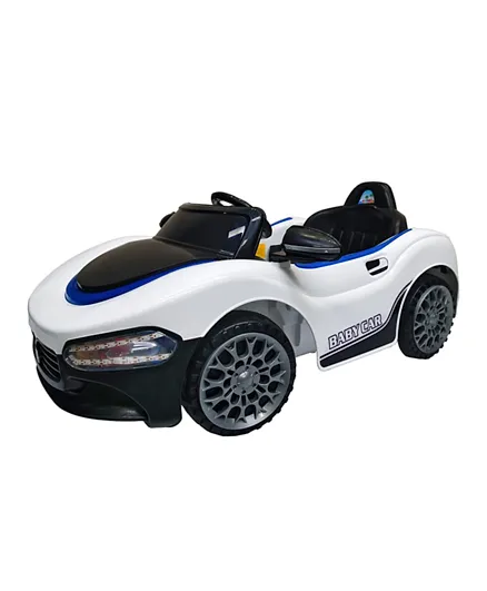 Battery Operated Ride On Car with Parental Remote Control - White