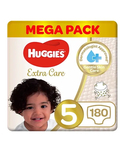 Huggies Extra Care Mega Pack of 3 Diapers Size 5 - 180 Pieces