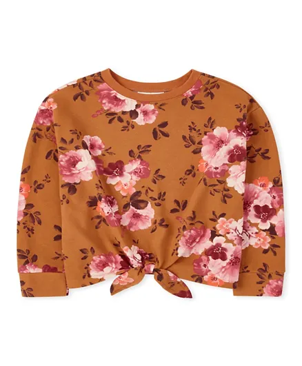 The Children's Place Allover Floral Printed Top - Amber Brown
