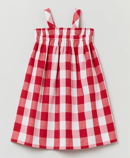 OVS Checked Dress - Barbados Cherry