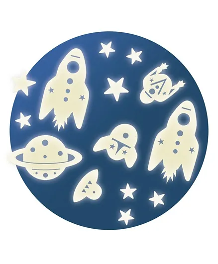 ملصقات مهمة الفضاء  تضيء في الظلام من دجيكو - لون أزرق