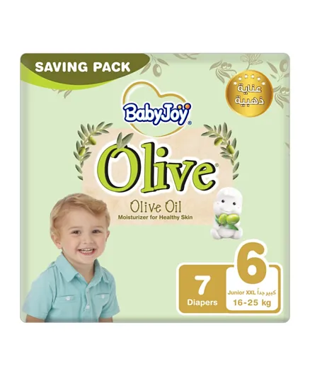 BabyJoy Olive Saving Pack Diapers Junior XXL Size 6 - 7 Pieces