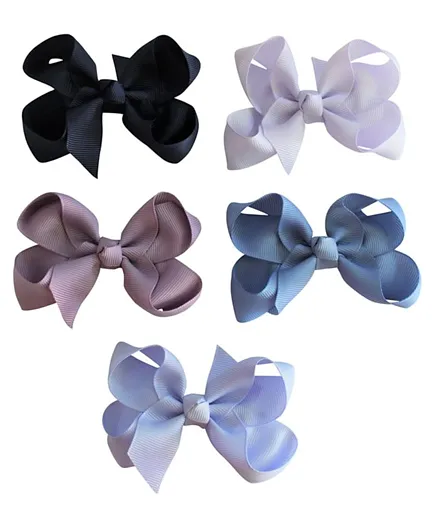 Viva La Bow Blue Bow Clips - Pack of 5