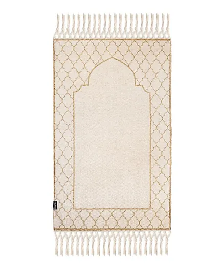 Khamsa Comfort Muslim Rug Prayer Mat for Adult with Added Foam Padding Asmar - Tan