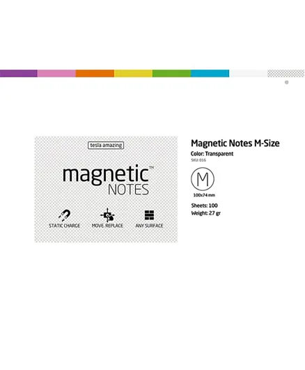 Tesla Amazing Magnetic Notes Transparent - Medium