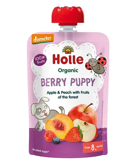 Holle Berry Puppy Apple & Peach With Fruits Of The Forest Pouch - 100g