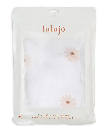 Lulujo Baby Muslin Crib Sheet - Daisies