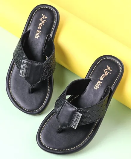 Pine Kids Party Wear Sandals - Black
