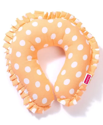 Babyhug Neck Support U-Shaped Pillow With Frill - Peach