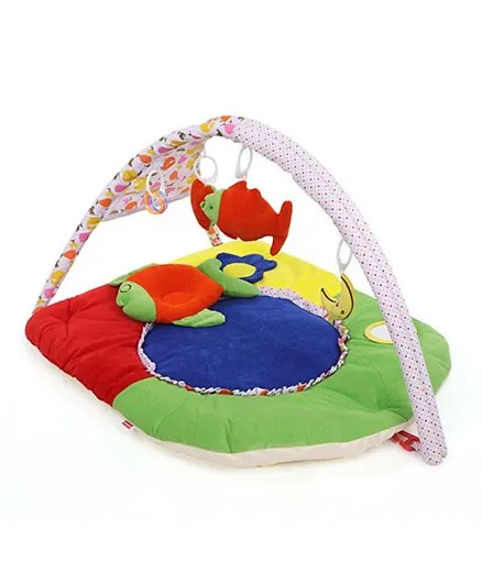 Babyhug Premium Play Gym With Fish Toy & Pillow   -Multicolor