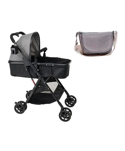 Uniqoo 5 Portable Pram - Grey