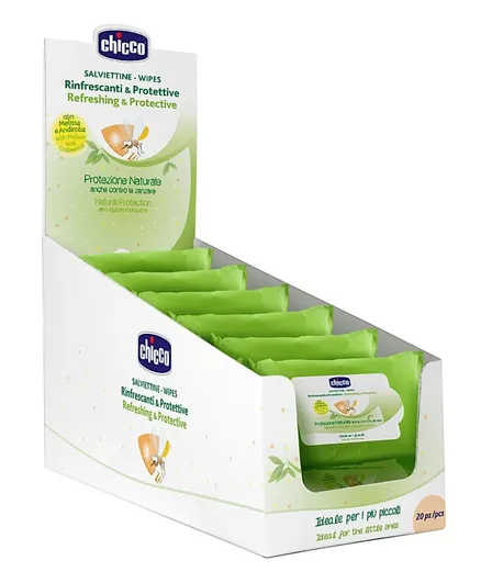 Chicco Refreshing Protective Wipes Pack of 1 - 20 Wipes