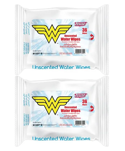 Wonder Women Water Wipes Pack of 2 -  72 Pieces.