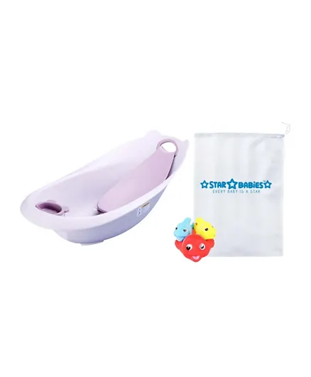 Star Babies Smart Sling 3 Stage Bath Tub with Rubber Bath Toy - Purple