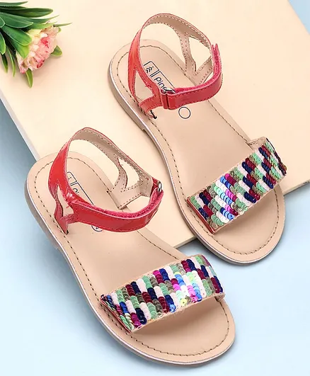 Pine Kids Sandals Sequin Detailing - Fuchsia